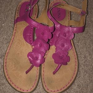 Pink floral sandals